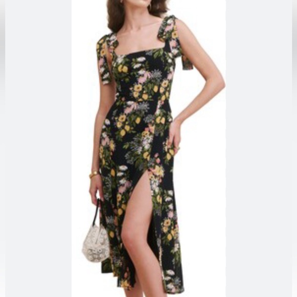 Reformation Twilight dress lemon print SZ 10 - Picture 2 of 9